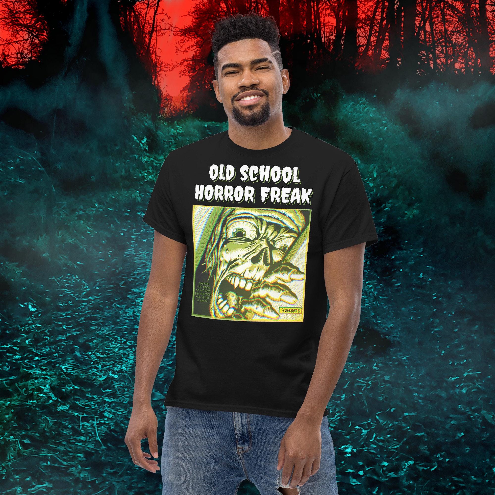 Camiseta de quadrinhos de terror retrô: camiseta unissex de zumbi