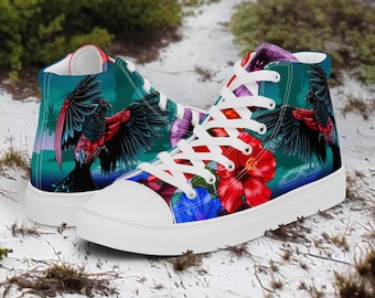 Chaussures montantes en toile Vampire Parrot : style homme Tiki foncé