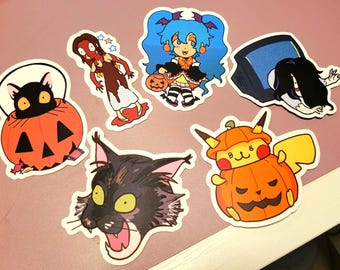 various spooky stickers!