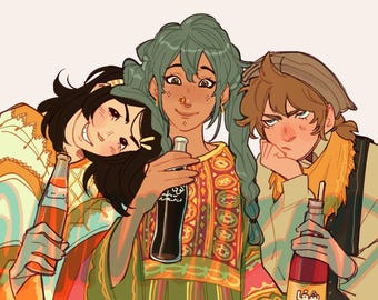 pashtune miku! afghan vocaloid print (hatsune miku + kagamine rin + len)