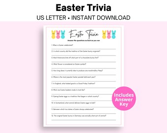 Utskrivbart påskquizspel | Påskquiz-festspel | Påskaktivitet för barn och vuxna