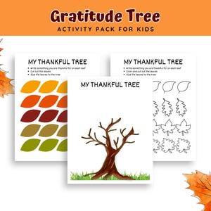 Gratitude Tree Activity For Kids | Printable Thankful Tree Fall Paper Craft