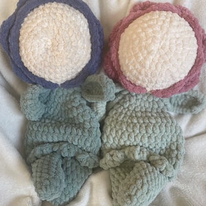 Crochet Flower Blossom Baby Snuggler Made to Order | Poppy Flower Snuggler | Baby Shower Gift | Newborn Photo Prop Flower Nursery Decor
