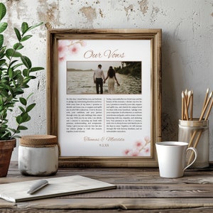 Wedding Vow Template, Custom Vows With Photo Print, Personalized ...