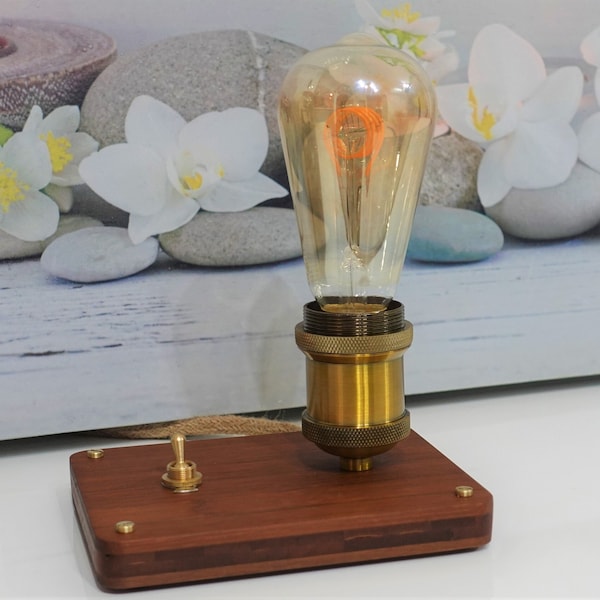 lampe de bureau ,lampe de chevet en bambou vintage , lampe de lecture