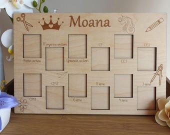 Personalized class photo frame from preschool to 3rd grade