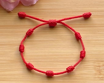 7 Knots Red String Bracelet – Kabbalah Protection Jewelry