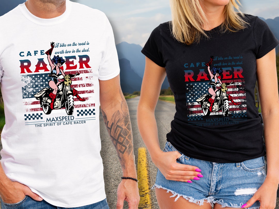 T-shirt Rock'n'Roll Motorcycles - Motif Café Racer - Jaune - Fruit Of The Loom - Neuf étiqueté