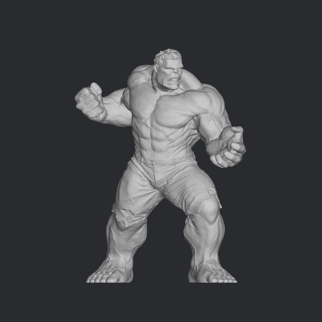 Furious Hulk Statue Stl File 3d Printing, 3d Print File, Miniature ...