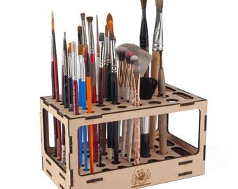 Modular Storage System Upper Module PAINT BRUSH Holder 3mm MDF laser Cut