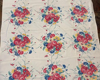 Vintage flower print tablecloth
