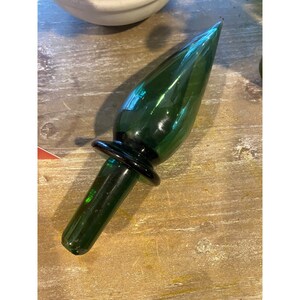 Vintage green glass genie topper