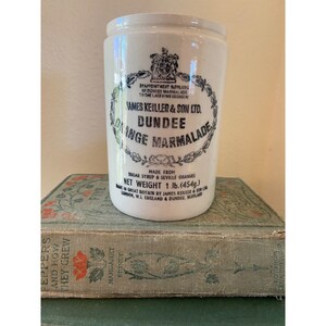 Vintage Antique Marmalade Pot James Keiller & Son Dundee Scotland Stoneware Ironstone Transferware Scottish