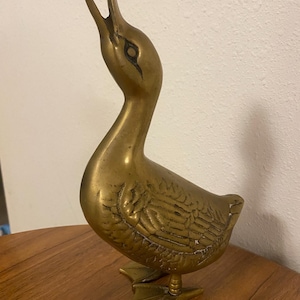 Vintage mid century brass duck