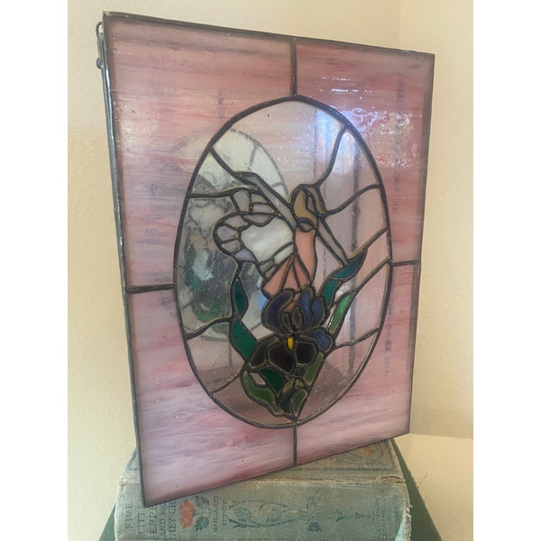 Vintage stained glass jewelry box fairy