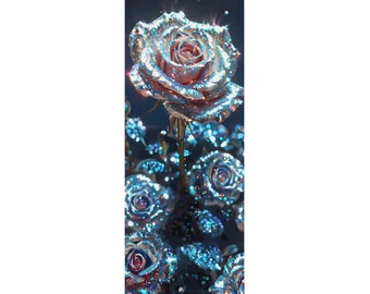 Shimmering Rose Sparklecore Yoga Mat: Glitter Fairy Dream with Ethereal Whimsy and Moody Night Alien Abduction