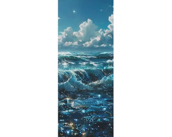 Magical Mermaid Glitter Wave Yoga Mat: Ethereal Cosmic Fantasy with Shimmering Whimsy & Glamour