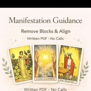 Manifestation Guidance PDF | Remove Blocks & Align | Written Spiritual Support | No Calls