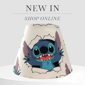 Handmade Fabric Conical Shape Lampshade Characters, Teams, Customised Designs LILO and Stitch Style Light