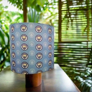 Handmade Fabric Drum Shape Lampshade Characters, Teams, Customised Designs Football Soccer Style Light