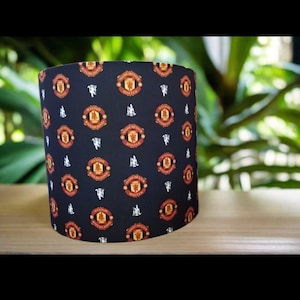 Handmade Fabric Drum Shape Lampshade Characters, Teams, Customised Designs Football Soccer Style Light