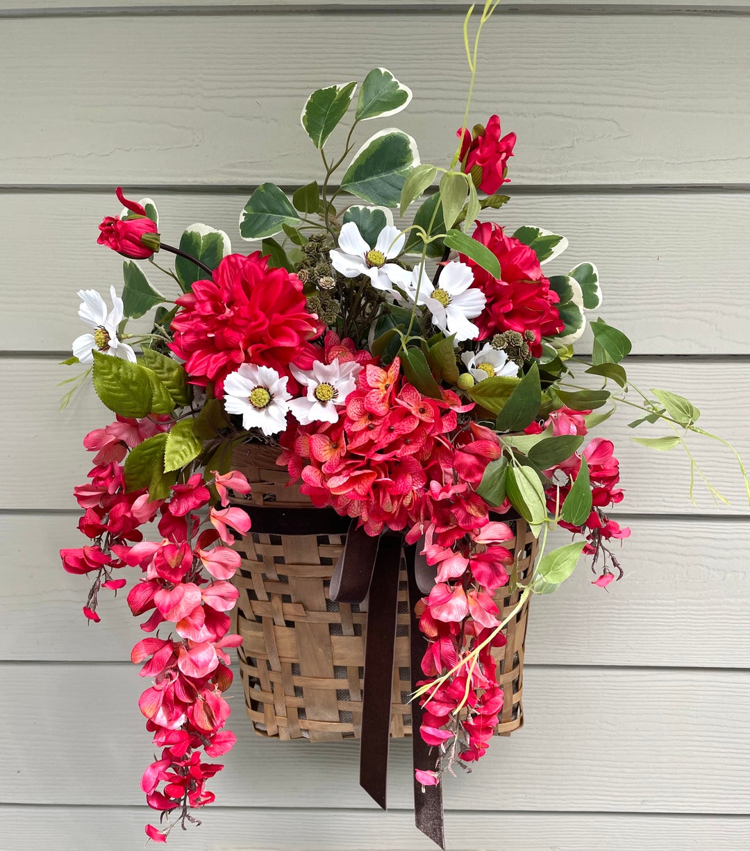 Door Hanger Basket for Front Door, Spring Summer Fall Basket for Front