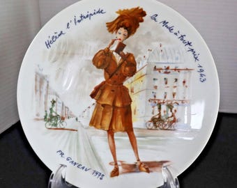 D'Arceau Limoges Woman of the Century Helene the Intrepid Plate: 1943 Vintage Fashion - Limoges Porcelain