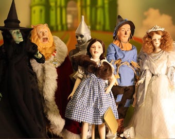 Wizard of Oz Heirloom Doll Collection – Dorothy, Tin Man, Lion, Scarecrow, Witch