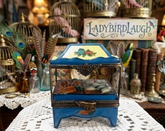 Sweet Limoges Blue Vegetable Cart