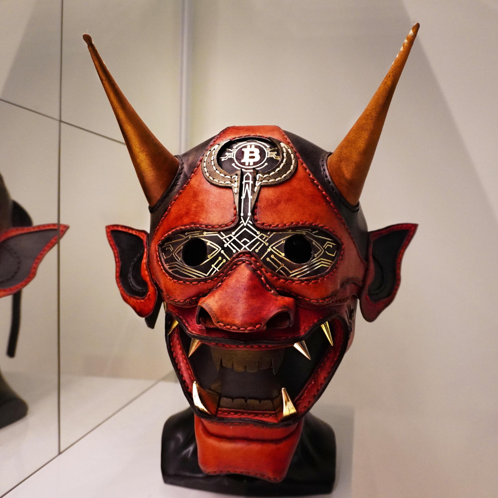 Exclusive Leather Devil Red Mask, Handmade. Exclusive Work of Art ...