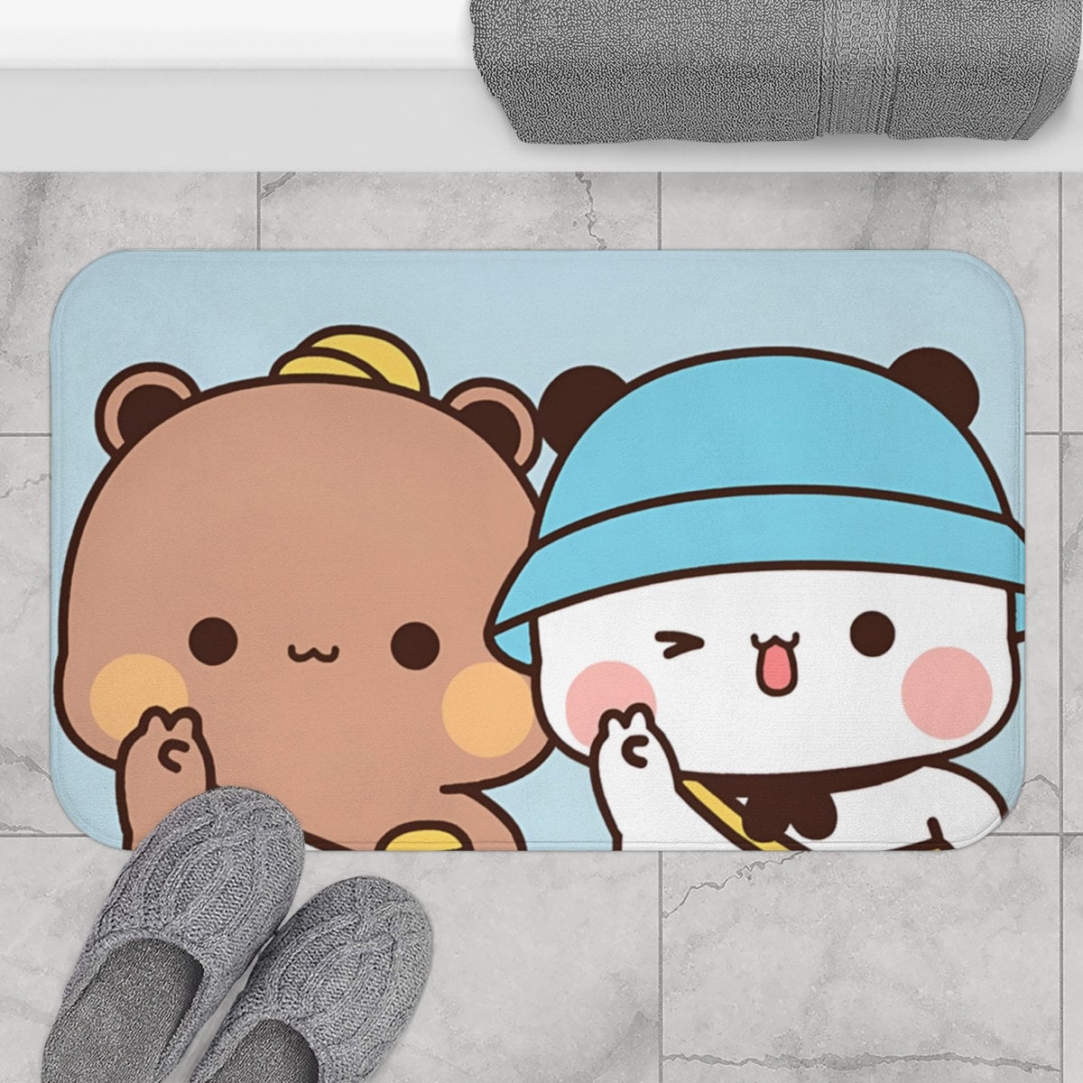 ラグ・カーペット si bubu Cute Bubu and Dudu Floor Mat - Soft & Silky Rug for Kids' Rooms