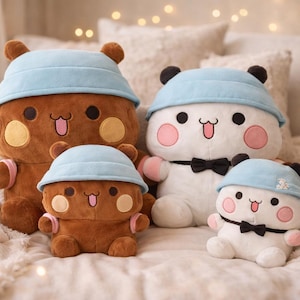 Bubu Dudu Plush Toy Set Panda and Bear Stuffed Animal Plushie Teddy BearGift For Him & Her | Valentines Day, Love Anniversary Gift 20CM 30CM