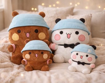 Bubu Dudu Plush Toy Set Panda and Bear Stuffed Animal Plushie Teddy BearGift For Him & Her | Valentines Day, Love Anniversary Gift 20CM 30CM