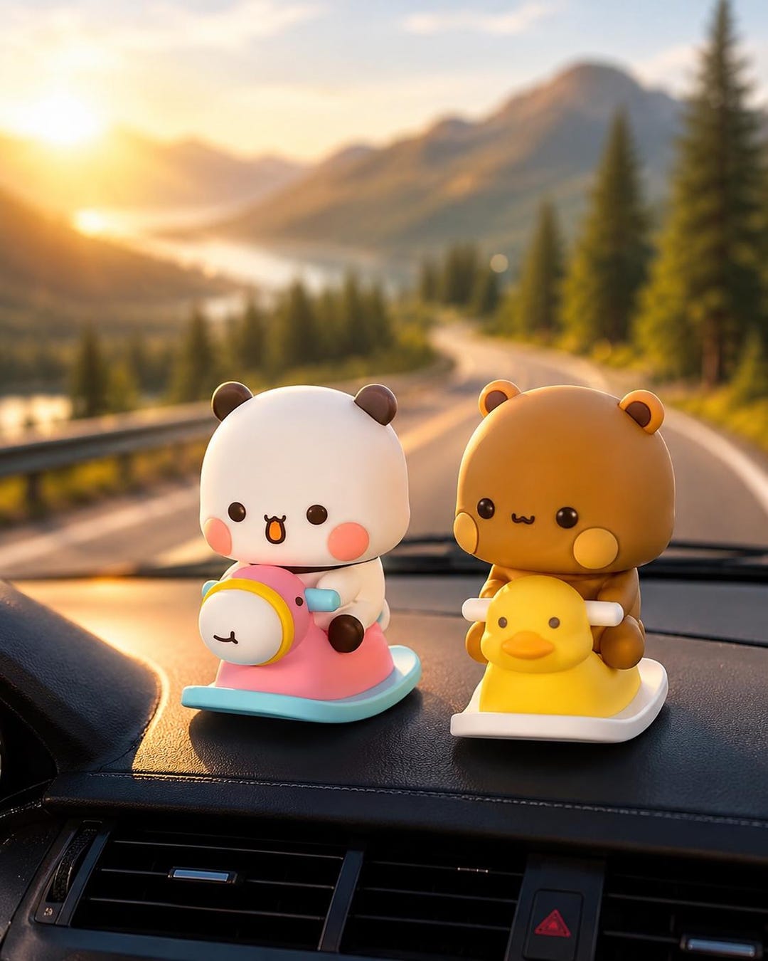 BUBU & DUDU Toy Figure Set | Kawaii Panda Bear Collectible Decor