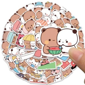 May include: A sheet of colourful cartoon stickers featuring a variety of cute animal characters, including bears, pandas, and other animals. The stickers are perfect for decorating journals, laptops, water bottles, and other items.