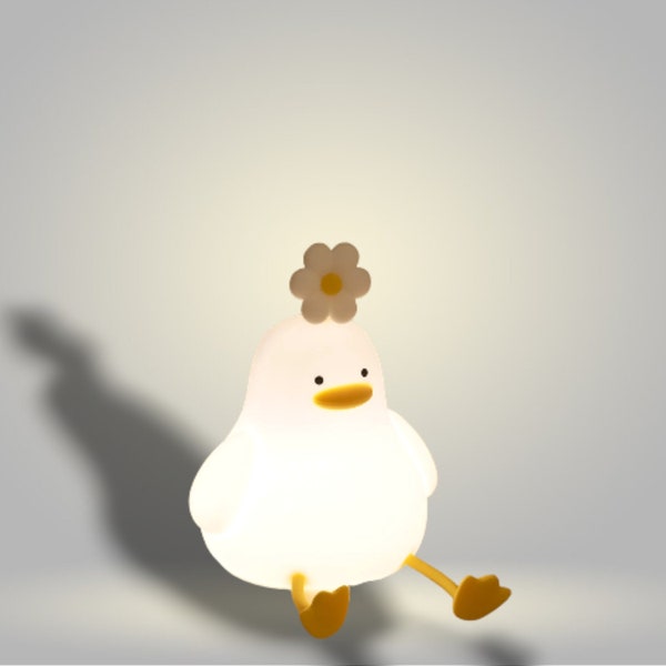 cute animal phone holder, Cute Duck USB Rechargeable LED Lamp, desktop decoration, luminous phone holder,Desktop phone holder,Support IPhone