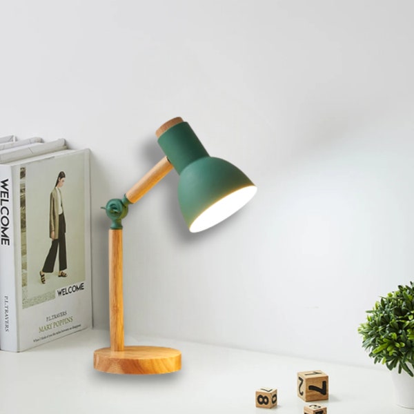 Modern Nordic wooden desk lamp| Pixal table lamp| minimal retro design| hotel decoration| design lamp| vintage lamp lighting| bedside lamp
