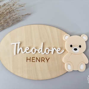 Faire-part en bois de nom de bébé de <br> Profitez-en ! carte de visite personnalisée | Cadeau baby shower | Accessoire photo nouveau-né, décoration de chambre d'enfant