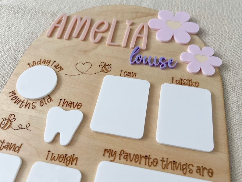 Confetti Birthday Milestone Chalkboard - 12x10 Inch Reusable Dry Erase Photo Prop For Babies & Toddlers - View #4