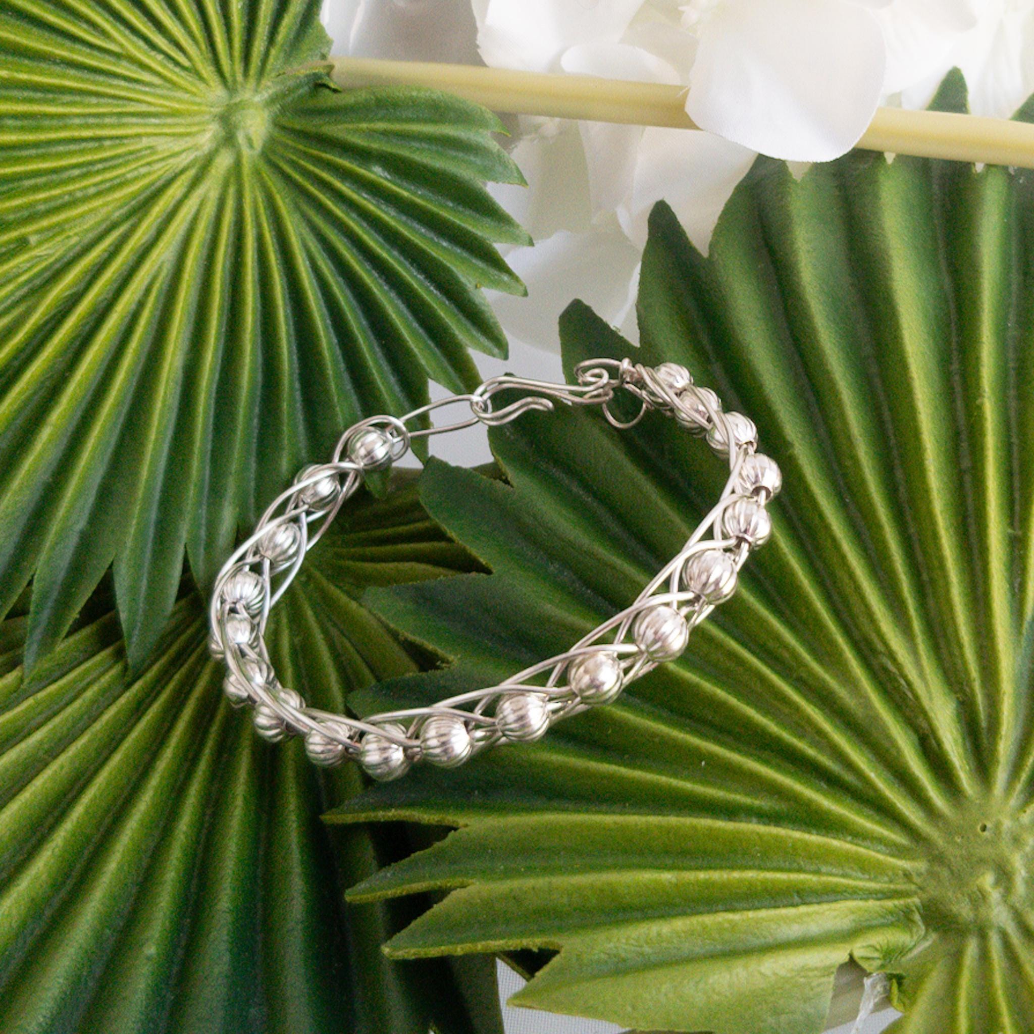 Antique Copper or Bright Silver Wire Bangle/bracelet With