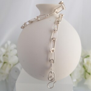 Silver Paperclip Necklace - Unique Handmade Jewelry Base for Custom Charm Designs - Versatile Layering Piece