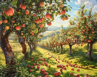 Apple Orchard Clipart Bundle -10 High Quality JPGs, Card Making, Clip Art, Digital Paper Craft, Scrapbooking, Junk Journaling, Fruit Images