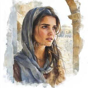 digital crafting, clip art, digital clipart, clipart pack, scrapbook images, watercolor clipart, digital planner, ancient woman, ancient woman dress, biblical clipart, biblical clothing, ancient palace, watercolor woman
