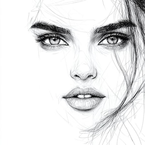 Woman Face Black and White Clipart Bundle- 10 High Quality Watercolor JPGs, Scrapbook Junk Journal Sublimation, Printable, Digital download