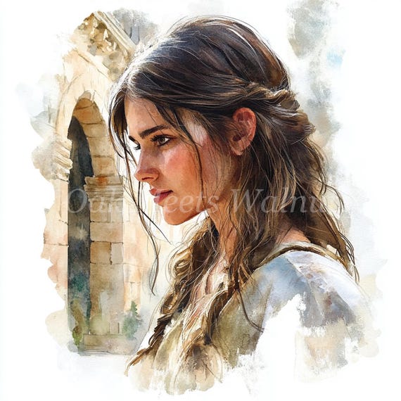 Biblical Women Watercolor Clipart: Ancient History Art (Digital Download)