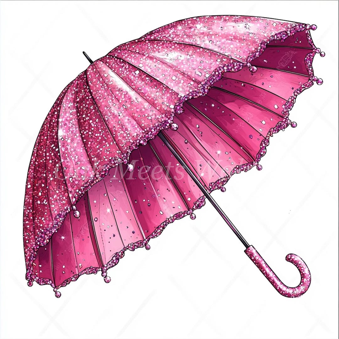 Shimmering Umbrella Clipart Bundle- 10 High Quality Watercolor Jpgs ...