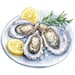 Watercolor Oysters Clipart Bundle: Printable Seafood Images (digital ...