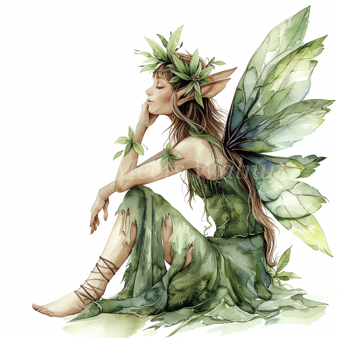 Watercolor Forest Fairy Clipart Bundle – Fairytale PNG Graphics ...