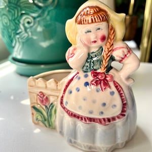 Vintage Dutch Girl Planter