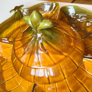 Mid Century Modern California Pottery Divided Relish Dish Set